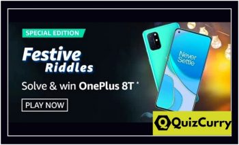 Amazon Festive Riddles Quiz Answers win OnePlus 8T