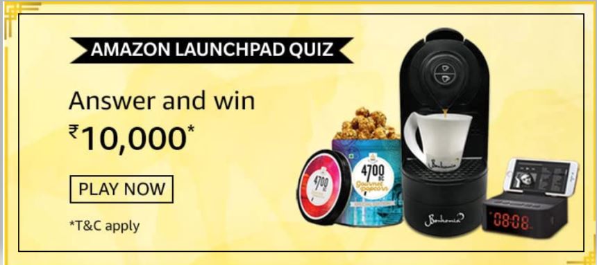 Amazon Amazon Launchpad Quiz Answers – Win Rs 10,000/- Pay Balance