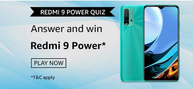 Amazon Redmi 9 Power Quiz Answers Win Redmi 9 Power Smartphone