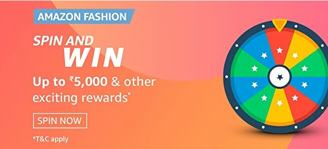 Amazon Fashion Spin and Win Quiz Answers win Rs. 5000 Pay Balance