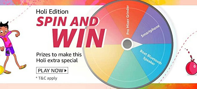 Amazon Holi Edition Spin and Win Quiz Answers